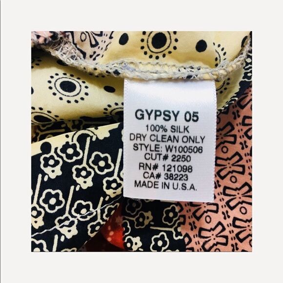 Gypsy 05 Multi Print Silk Racer Back Mini Dress Sz M - Picture 9 of 9